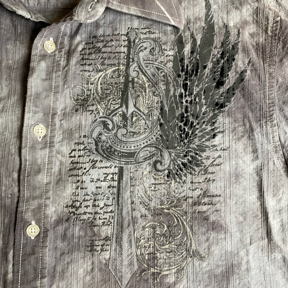 Men's Large Eighty Eight Gray Button Down - image 2